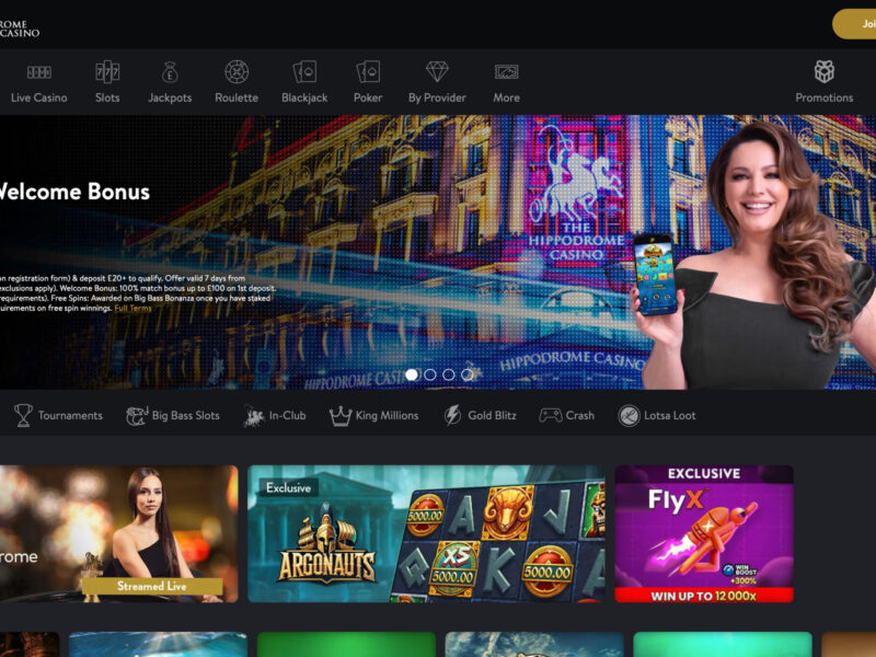The Hippodrome Online Casino Homepage